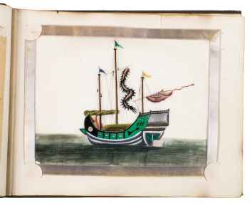 [Travel album containing Chinese, Japanese, and Indian artworks].