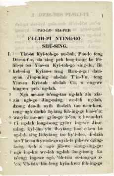 Bible, New Testament in Chinese, Gospels, in Ningpo Colloquial.